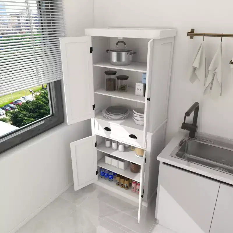 sumyeg 71'' Meuble de Rangement Haut avec Tiroir, 4 Portes et Étagères Réglables pour Cuisine ou Buanderie