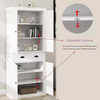 sumyeg 71'' Meuble de Rangement Haut avec Tiroir, 4 Portes et Étagères Réglables pour Cuisine ou Buanderie