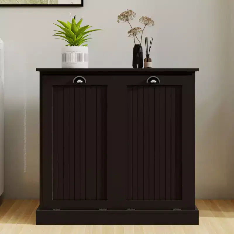 sumyeg Meuble de tri de linge à bascule à deux compartiments avec rangement dissimulé