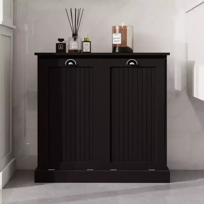 sumyeg Meuble de tri de linge à bascule à deux compartiments avec rangement dissimulé