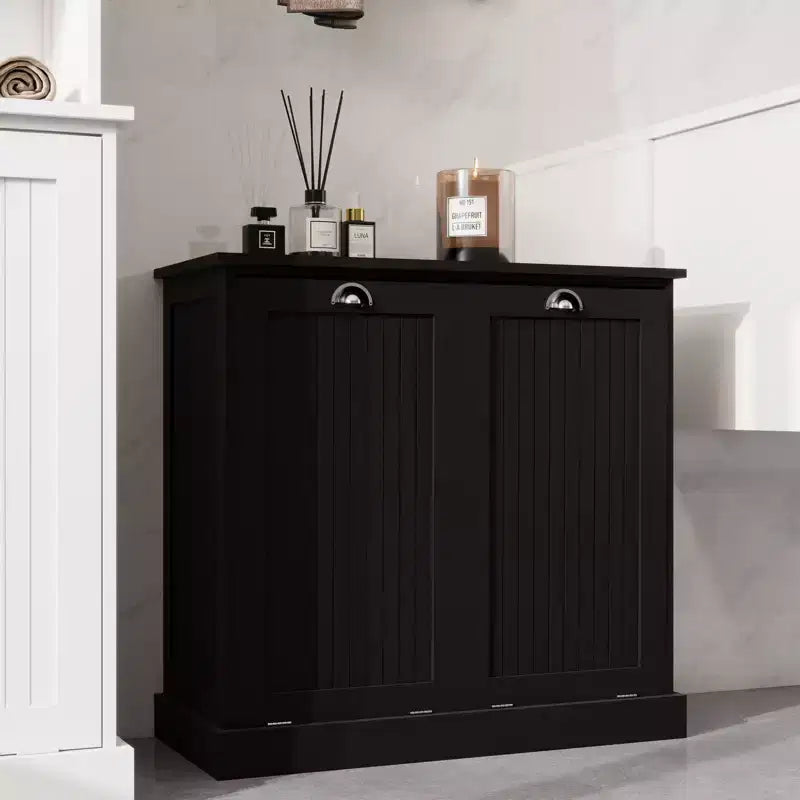 sumyeg Meuble de tri de linge à bascule à deux compartiments avec rangement dissimulé