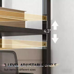 TUYOHW 47.2 Bureau d'ordinateur, bureau avec 3 tiroirs en tissu, 2 étagères réglables, cadre en acier, bureau d'écriture pour bureau à domicile, étude, chambre à coucher