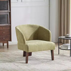 TUYOHW Fauteuil d'appoint moderne avec dossier en forme de tonneau, chaise rembourrée confortable avec 3 pieds en bois massif, fauteuils de salon en forme de tonneau pour le salon, la chambre à coucher
