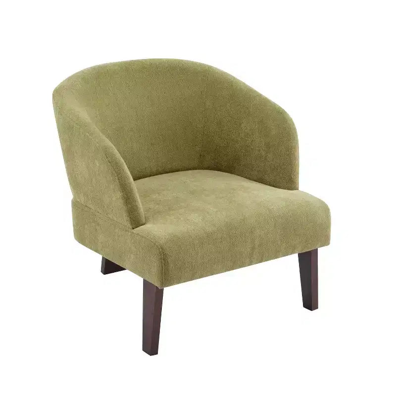 TUYOHW Fauteuil d'appoint moderne avec dossier en forme de tonneau, chaise rembourrée confortable avec 3 pieds en bois massif, fauteuils de salon en forme de tonneau pour le salon, la chambre à coucher