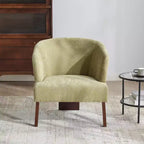 TUYOHW Fauteuil d'appoint moderne avec dossier en forme de tonneau, chaise rembourrée confortable avec 3 pieds en bois massif, fauteuils de salon en forme de tonneau pour le salon, la chambre à coucher