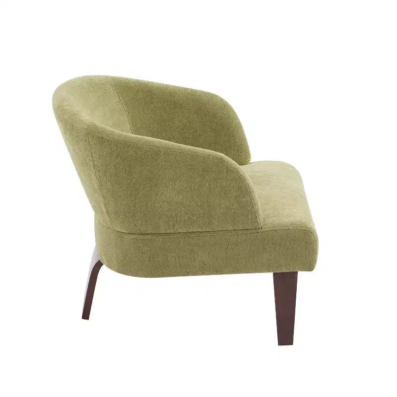 TUYOHW Fauteuil d'appoint moderne avec dossier en forme de tonneau, chaise rembourrée confortable avec 3 pieds en bois massif, fauteuils de salon en forme de tonneau pour le salon, la chambre à coucher