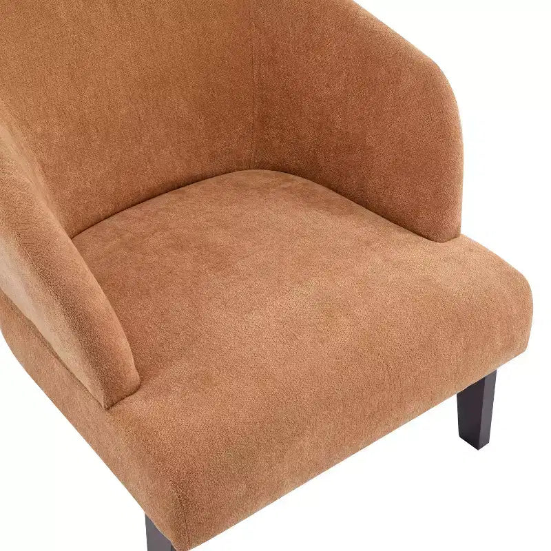 TUYOHW Fauteuil d'appoint moderne avec dossier en forme de tonneau, chaise rembourrée confortable avec 3 pieds en bois massif, fauteuils de salon en forme de tonneau pour le salon, la chambre à coucher