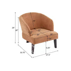 TUYOHW Fauteuil d'appoint moderne avec dossier en forme de tonneau, chaise rembourrée confortable avec 3 pieds en bois massif, fauteuils de salon en forme de tonneau pour le salon, la chambre à coucher