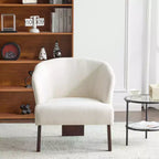 TUYOHW Fauteuil d'appoint moderne avec dossier en forme de tonneau, chaise rembourrée confortable avec 3 pieds en bois massif, fauteuils de salon en forme de tonneau pour le salon, la chambre à coucher