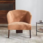 TUYOHW Fauteuil d'appoint moderne avec dossier en forme de tonneau, chaise rembourrée confortable avec 3 pieds en bois massif, fauteuils de salon en forme de tonneau pour le salon, la chambre à coucher