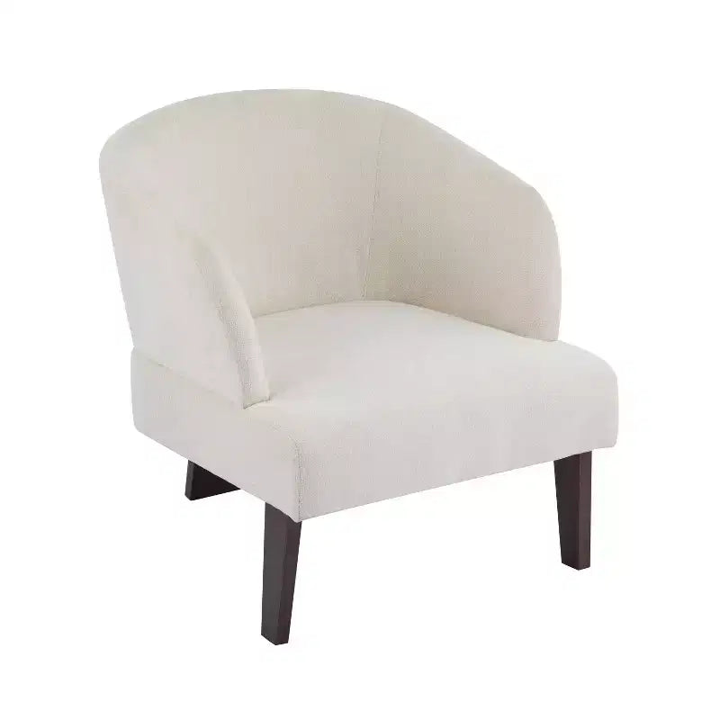 TUYOHW Fauteuil d'appoint moderne avec dossier en forme de tonneau, chaise rembourrée confortable avec 3 pieds en bois massif, fauteuils de salon en forme de tonneau pour le salon, la chambre à coucher