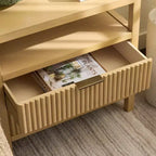 Maruba Table de Chevet 2 Tiroirs 1 Étagère - NST6610 - Naturel - Safavieh