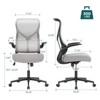 Chaise d'ordinateur ergonomique TUYOHW avec accoudoirs relevables, chaise de bureau avec support lombaire, chaise d'ordinateur pivotante à roulettes pour la maison, le bureau