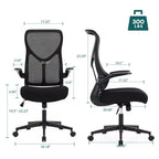 Chaise d'ordinateur ergonomique TUYOHW avec accoudoirs relevables, chaise de bureau avec support lombaire, chaise d'ordinateur pivotante à roulettes pour la maison, le bureau