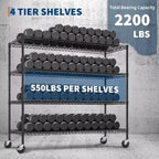 Étagère métallique à 4 niveaux robuste avec roulettes, 24P x 56L x 75H, capacité de 2200 livres, étagère de rangement métallique réglable, étagères industrielles