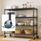 Étagère métallique à 4 niveaux robuste avec roulettes, 24P x 56L x 75H, capacité de 2200 livres, étagère de rangement métallique réglable, étagères industrielles