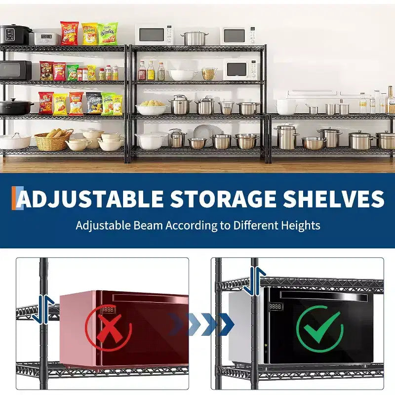 Étagère métallique à 4 niveaux robuste avec roulettes, 24P x 56L x 75H, capacité de 2200 livres, étagère de rangement métallique réglable, étagères industrielles