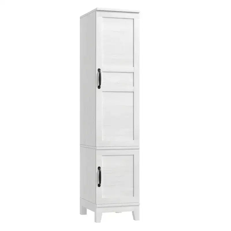 Armoire de rangement avec 2 portes, armoire en bois de 183 cm avec tringle à vêtements, armoire étroite et haute pour chambre à coucher