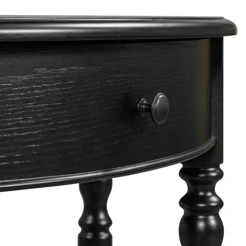 Console de salon Whisen Farmhouse Half Moon, Table d'appoint rustique, Table de canapé pour entrée avec tiroir et étagère