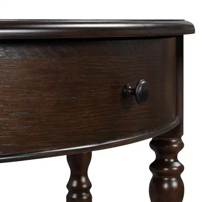 Console de salon Whisen Farmhouse Half Moon, Table d'appoint rustique, Table de canapé pour entrée avec tiroir et étagère