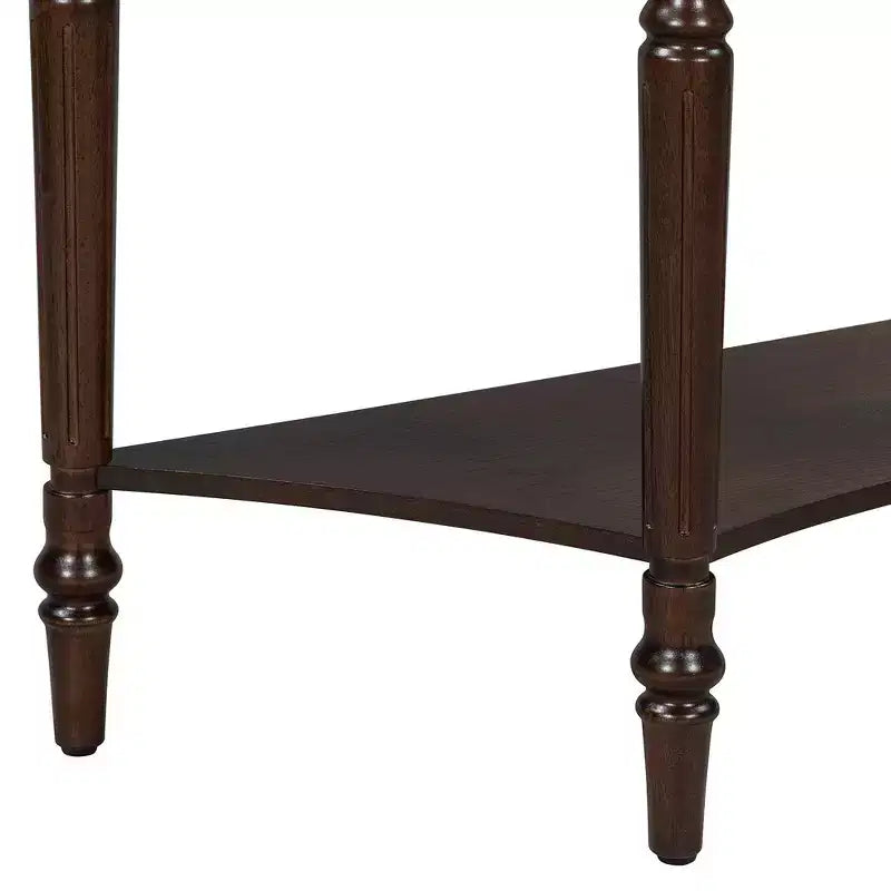 Console de salon Whisen Farmhouse Half Moon, Table d'appoint rustique, Table de canapé pour entrée avec tiroir et étagère