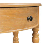 Console de salon Whisen Farmhouse Half Moon, Table d'appoint rustique, Table de canapé pour entrée avec tiroir et étagère
