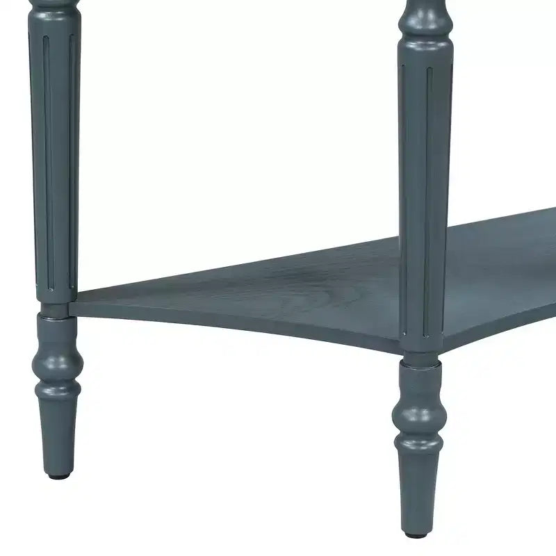 Console de salon Whisen Farmhouse Half Moon, Table d'appoint rustique, Table de canapé pour entrée avec tiroir et étagère