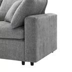 Canapé-lit modulaire 6 places en chenille Polibi avec ottoman