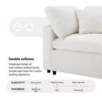 Canapé-lit modulaire 6 places en chenille Polibi avec ottoman
