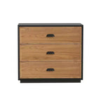 Table de toilette Luck Live Farmhouse en bois massif de 80 cm avec 3 tiroirs de rangement