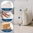 Canapé modulaire en tissu chenille, Causeuse 2 places style nuage avec coussins haute résilience, Design sans ossature pour appartements et salons