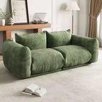 Canapé modulaire en tissu chenille, Causeuse 2 places style nuage avec coussins haute résilience, Design sans ossature pour appartements et salons
