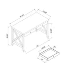TUYOHW Bureau en bois pour la maison, table d'écriture avec poignées en bois, deux tiroirs, piètement en X, bureau flottant pour le bureau, le bureau ou la chambre