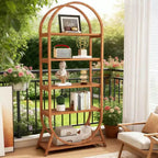 5-Tier Bookshelf, 70.8 Open Bookcase Arched Display Rack