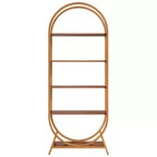 Étagère à 5 niveaux, bibliothèque ouverte de 180 cm avec étagère d'exposition arquée