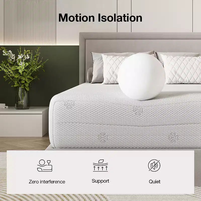 Matelas Novilla 12 pouces en mousse à mémoire de forme au gel pour des nuits fraîches et un soulagement de la pression, isolation des mouvements