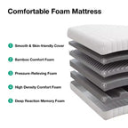 Matelas Novilla 12 pouces en mousse à mémoire de forme au gel pour des nuits fraîches et un soulagement de la pression, isolation des mouvements