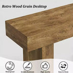 Console de 63 pouces, Table d'entrée de ferme avec rangement, Grain de bois local, Table de canapé rectangulaire en bois pour entrée, couloir, salon