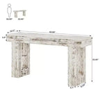 MAYEERTY Table console en bois de 160 cm, Table de canapé d'entrée de style rustique