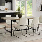 Table à manger moderne industrielle rectangulaire Portage bois et métal de 183 cm de large