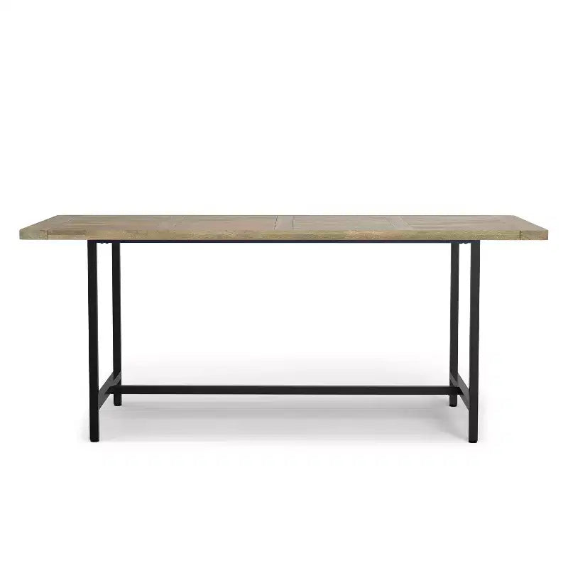 Table à manger moderne industrielle rectangulaire Portage bois et métal de 183 cm de large