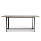 Table à manger moderne industrielle rectangulaire Portage bois et métal de 183 cm de large