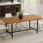 Table à manger moderne industrielle rectangulaire Portage bois et métal de 183 cm de large