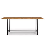Table à manger moderne industrielle rectangulaire Portage bois et métal de 183 cm de large