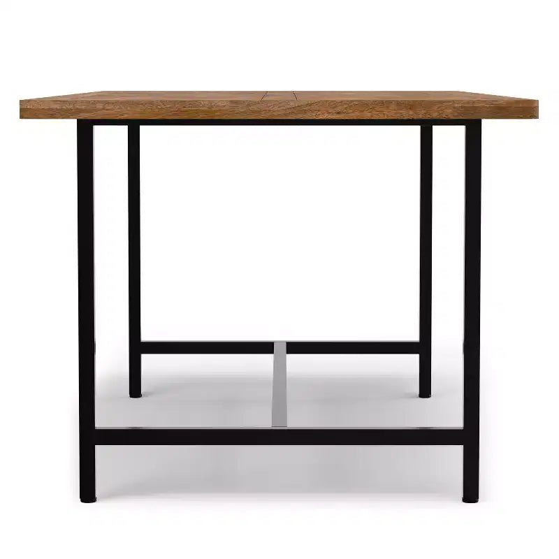 Table à manger moderne industrielle rectangulaire Portage bois et métal de 183 cm de large