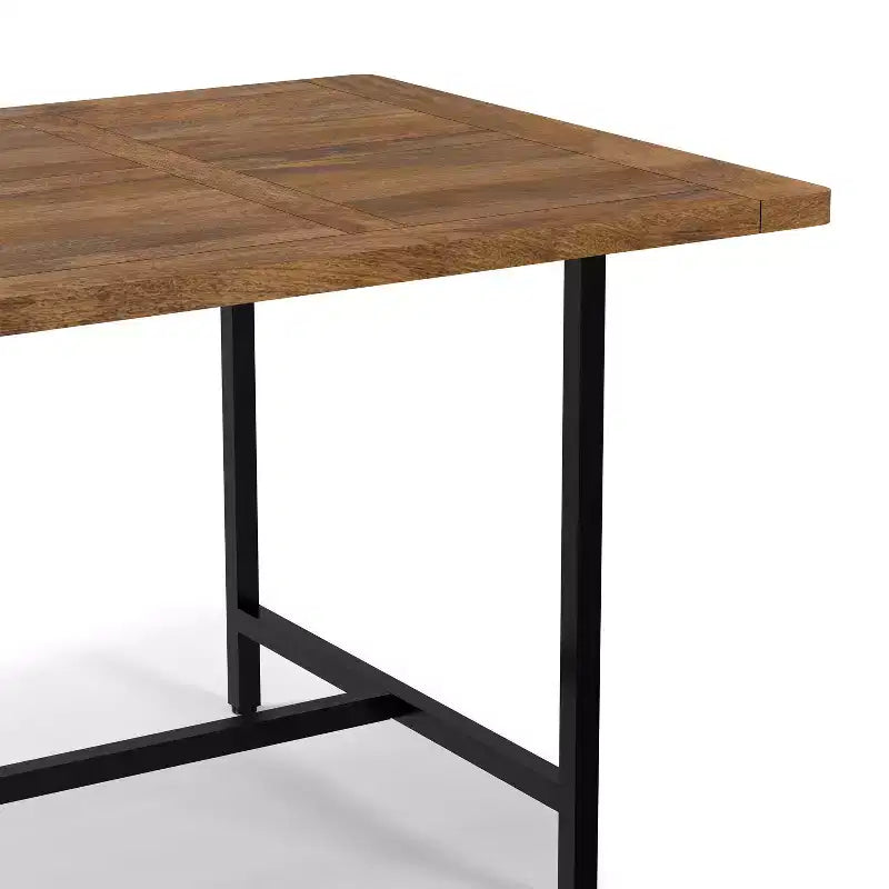 Table à manger moderne industrielle rectangulaire Portage bois et métal de 183 cm de large