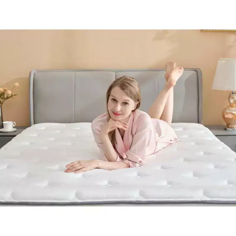 Matelas à ressorts indépendants style Hilton MAYEERTY, matelas doux et rebondissant de 30 cm d'épaisseur pour le soutien de la colonne vertébrale et le sommeil dans la chambre à coucher