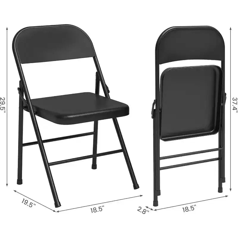 Chaises pliantes tout acier (lot de 8) - Robustes, capacité de 158 kg pour événements intérieurs/extérieurs, fêtes et repas