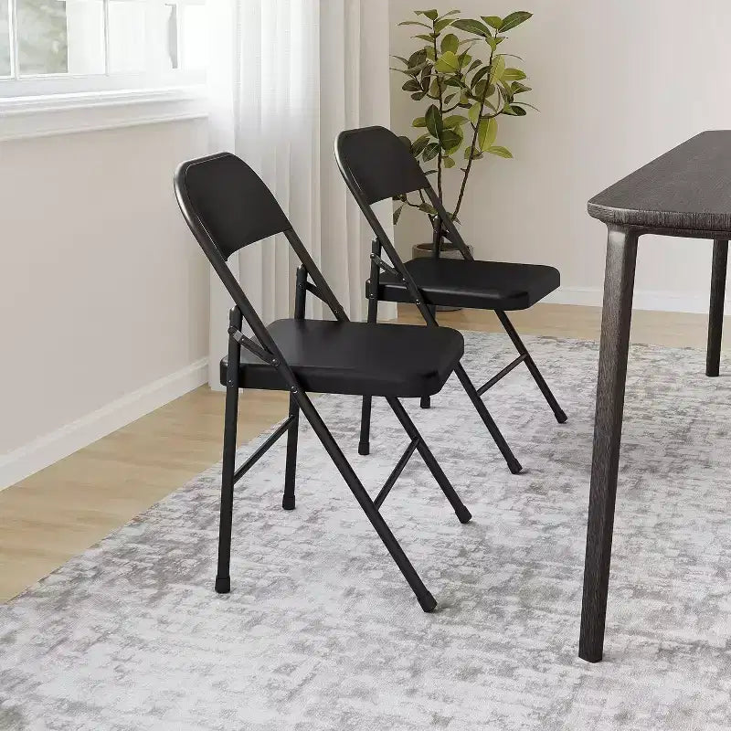 Chaises pliantes tout acier (lot de 8) - Robustes, capacité de 158 kg pour événements intérieurs/extérieurs, fêtes et repas