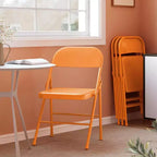 Chaises pliantes tout acier (lot de 8) - Robustes, capacité de 158 kg pour événements intérieurs/extérieurs, fêtes et repas